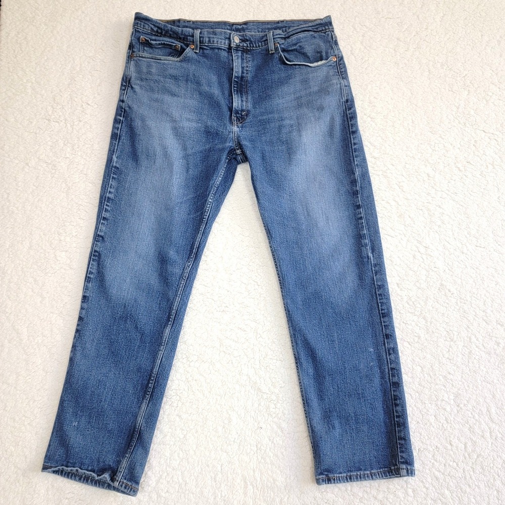 Levi's 505 Regular Fit Jeans Mens 38x32 Blue Medium Wash Straight Leg Denim
